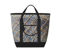 WapNo Tiny Threads Tote Bag Insulated Keeps Cold Ideal For Food Delivery Travel Insulation Or Keeping Cold At The Beach, Black, One Size