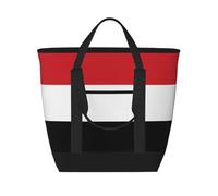 WapNo Yemeni Flag Tote Bag Insulated Keeps Cold Ideal For Food Delivery Travel Insulation Or Keeping Cold At The Beach, Black, One Size