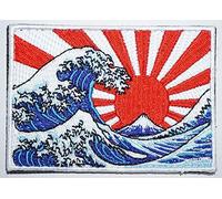 WAPPEN-YA DONGRI The Great Wave Japan Morale patch Japanese patches hook and loop fastener Hokusai Katsushika A0225