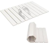 WAPPONI Foldable Stone Bath & Kitchen Quick Drying Mat, Natural Diatomaceous Earth Super Absorbent Mat for Bathroom & Sink, Luxury Bath Mat Non-Slip, Easy to Clean, 60 x 39cm (White)