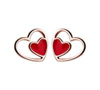 WaQiH Jewelry Women Tiny Small Heart Stud Earrings Love Gift For Lady