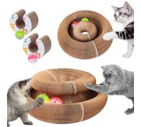 WAQIZCXZ 2 Pack Foldable Magic Organ Cat Scratcher Toys, Accordion Scratch Pad with Ball, Recyclable Interactive Kitty Kurlz Toy for Indoor Cats and Kittens