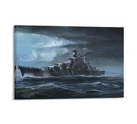 War Art Poster Battleship Bismarck Decorative Painting Canvas Art Picture 12x18inch(30x45cm)