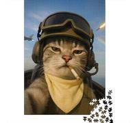 War Cat 1000-Piece Jigsaw Puzzle for Adults, 38x26cm/1000pcs, Quiet Home Activity, Focused Puzzle Time And Time at Home