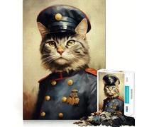 War Cat Jigsaw Puzzle 1000 Mental Recall Game High Accuracy Cutting Craft Interactive Brain Challenge for Home (38x52cm)