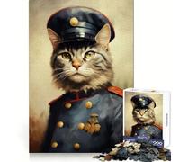 War Cat Jigsaw Puzzles 1000 Piece for Adults Intellectual Fun Calm Distraction Sharp Cut Thoughtful Gift (50x75cm)