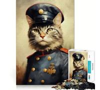 War Cat Jigsaw Puzzles 1000 Recall Fun Play Burr Free Clean Cut Pieces Portable Travel Friendly Fun Game (38x26cm)