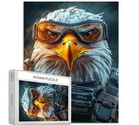 War Eagle Portrait 1000 Piece Jigsaw Puzzles for Adults Tactical Gear Style Art Jigsaw Puzzle Colorful DIY Puzzles for Home Decoration Gifts Family Puzzle Perfect for Game Nights 50×70cm