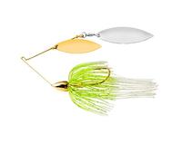 War Eagle WE14GW02 War 1/4 Double Willow Gold Frame Artificial Fishing Bait, White Chartreuse