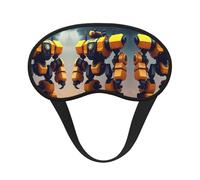 War End Robots Print Blackout Sleep Mask - Light-Blocking, Comfortable, Ideal for Travel, Camping, Meditation, and Yoga