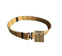 War Equine Militaria WW2 US Army Military Cotton Canvas Belt Webbing with M1 Carbine Buttstock Ammo Ammunition Cartridge Magazine Pouch(KHAKI)