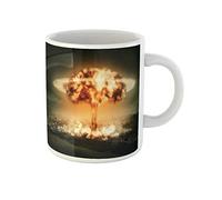 War Explosion of Nuclear Bomb Over City Apocalypse Travel Mug Ceramic Tea Cup Unique Coffee Mug Fun Gifts for Valentine's Day Sister Birthdays 330Ml