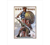 WAR FIRST WORLD BOND SCOUT LIBERTY SWORD VINTAGE ADVERT FRAMED PRINT B12X1882