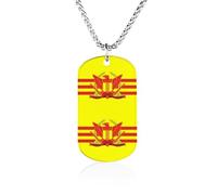 War Flag of South Vietnam Custom Memorial Necklace Personalized Rectangle Necklaces Pendant Jewelry Gifts for Men Women