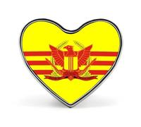 War Flag of South Vietnam Cute Brooch Badge Heart Shape Pin Hat Clothing Jewelry Accessories Gifts for Wedding Party