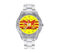 War Flag of South Vietnam Men's Business Watch Fashion Stainless Steel Wristwatches Custom Watches for Women