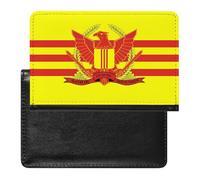 War Flag of South Vietnam Passport Holder Cover Wallet Slim Travel Document Organizer Card Case for Women Men