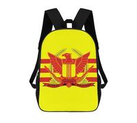 War Flag of South Vietnam Printed 17 Inch Daypack Unisex Shoulder Backpacks Travel Laptop Backpack for Women Men