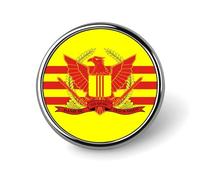 War Flag of South Vietnam Round Brooch Pin Lapel Pins Tie Suit Dress Accessories Wedding Birthday Gifts for Men Women