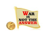 war is not the answer love peworld Golden Metal Flag Lapel Pin Badge