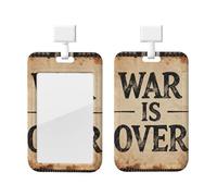 War is Over Id Badge Holder with Lanyard-Vertical Card Protector Clear Abs Hard Shell, Retractable Reel for Work Office
