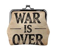War is Over Leather Coin Purse for Women-Small Kiss Lock Wallet, Mini Card Holder for Keys Lipstick, Cute Change Purse for Travel
