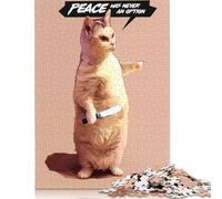 WAR MONGERING CAT Puzzle for Adults And Teenagers 1000 Pieces Wood Puzzle Jigsaws for Adults Family Activity Jigsaw Puzzles 1000pcs (75x50cm)