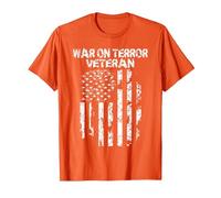 War on Terror Veteran T-Shirt, Men, Orange, X-Large