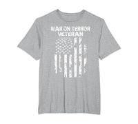 War on Terror Veteran T-Shirt, Men's Big and Tall, Heather Grey, 5X Tall