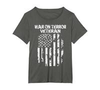 War on Terror Veteran T-Shirt, Women's Plus, Asphalt Grey, 2X