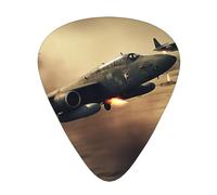 War Plane 12 Pack Guitar Plectrums With Storage Case, 0.46/0.71/0.96mm, Including Thin, Medium Thick Guitar Plectrums For Electric Guitars Bass Ukulele