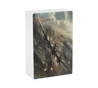 War Plane Cigarette Case Normal Size 20 Capacity Style Cigarette Holder Case Waterproof Cigarette Case Portable Travel Cigarette Storage Box for Smoking Accessories