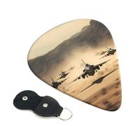 War plane Guitar Plectrums, 6 Guitar Plectrums, Printed on both sides for Electric Guitar Bass Ukulele (0.46 mm 0.71 mm 0.96 mm)
