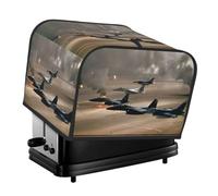 War Plane Print 4 Slice Toaster Cover Kitchen Appliance Cover Interesting Vivid Bread Print Toaster Dust And Fingerprint Protection/Machine Washable