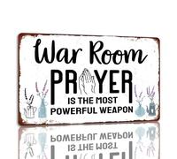 War Room Metal Sign Prayer Is The Most Powerful Weapon Tin Signs Vintage Home Wall Decor For Kitchen Cafe Bar 8x12 Inches