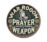 War Room Prayer Is The Most Powerful Weapon Tin Sign Vintage Style Home Bar Garden Wall Plaque Decor Metal Poster 8x8 Inch