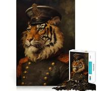 War Tiger Jigsaw Puzzles 1000 Piece for Adults Recall Fun Play Firm Fit Secure Assembly Family Fun Night Activity (38x26cm)
