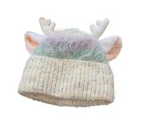 Warм Winter Beanie Hat, Cute Little Deer Antler Ear Knitted Head Covering Versatile Women's Accessory, Durãble Còzy Item Perfect For Face Shaping And Gifting, Autumn Wear