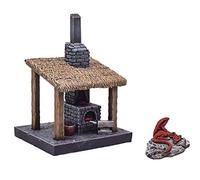 War World Gaming Fantasy Village Blacksmiths Forge - 28mm Heroic Scale Wargaming Terrain Model Diorama Scenery Wargame Tabletop Medieval Battle Wargame Battleboard