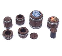 War World Gaming Fantasy Village Set of Barrels - 28mm Heroic Scale Wargaming Terrain Model Diorama Scenery Wargame Tabletop Medieval Battle Wargame Battleboard