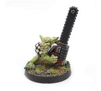 War World Gaming Gutrot Greenskins - Chainsaw Goblin Special Player - 28mm Scale Fantasy Football Miniature Mini Figure Blood Bowl Paintable Collectible Painting