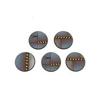 War World Gaming Industry of War Sci-Fi Industrial Round Miniature Bases x 5 (40mm) - 28mm Wargaming Terrain Model Diorama Figure Painting Wargame Battle Army