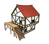 War World Gaming Medieval Town MDF Fantasy Cottage (painted/unpainted) - 28mm Wargaming Terrain Model Diorama