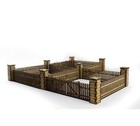 War World Gaming Picket Fence with Gates and Pillars by WWG