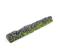 War World Gaming | Rubble Stone Wall | Painted & Flocked x 3 | 20mm - 28mm Scale Resin Wargaming Tabletop Terrain Scenery