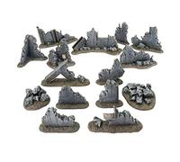 War World Gaming War Torn City Large Rubble Kit - 28mm Sci-Fi Wargaming Terrain Model Scenery Ruined Rubble Zombie Post-Apocalyptic Bombed Destroyed Futuristic