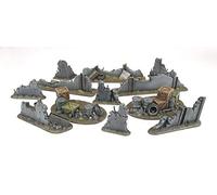War World Gaming War Torn City Rubble and Barricade Kit - 28mm Heroic Scale Wargaming Terrain Model Diorama Scenery Wargame 40K Necromunda Tabletop Battle Destroyed City