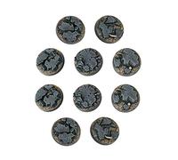 War World Gaming War Torn City Rubble Round Bases x 10 (25mm) - 28mm Scale