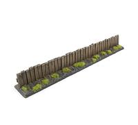 War World Gaming | Wooden Fence | Painted & Flocked x 3 | 20mm - 28mm Scale Resin Wargaming Tabletop Terrain Scenery