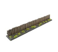 War World Gaming | Wooden Fence | Painted & Flocked x 6 | 20mm - 28mm Scale Resin Wargaming Tabletop Terrain Scenery